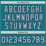 3 Custom Jersey Baseball Teal Colors Arm Shapes Gray-Navy Authentic