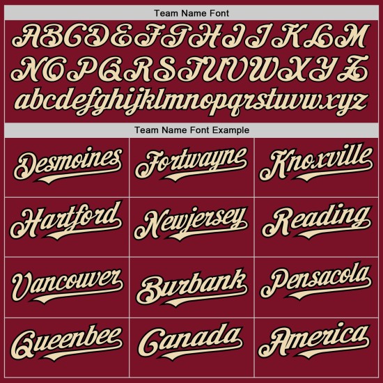 Baseball Crimson Cream-Black Authentic Colors Jersey Shapes Custom City Arm 3