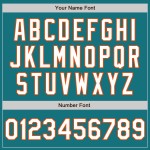 Teal Arm Authentic 3 Jersey Baseball Custom Shapes White-Orange Colors