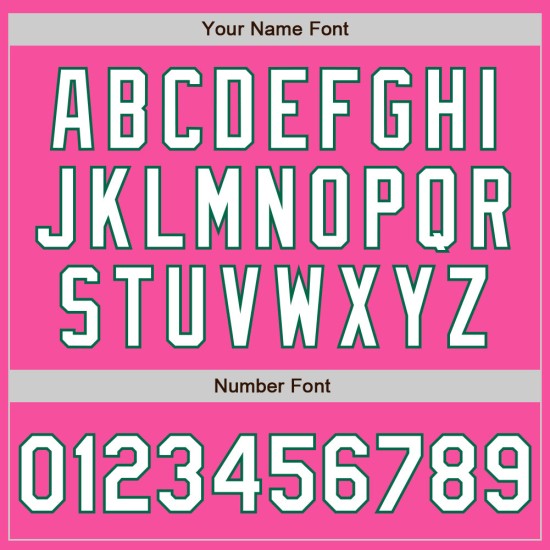 Jersey Pink Custom White-Kelly Colors Authentic Baseball 3 Shapes Green Arm