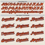 Jersey Orange-Navy Baseball Cream Authentic Custom Shapes Colors 3 Arm