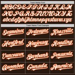 White-Orange Colors Baseball Custom Jersey Authentic Shapes 3 Arm Brown