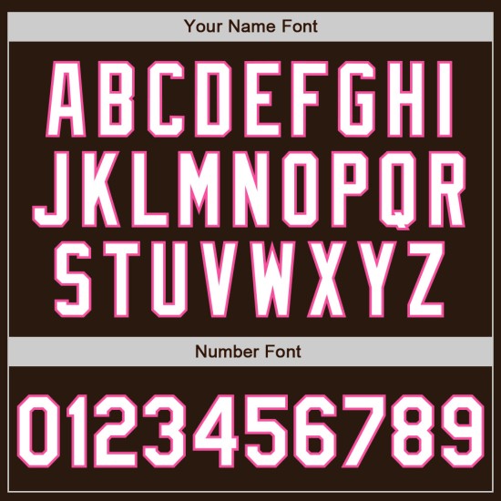 Jersey Custom Colors Authentic 3 Shapes Arm Brown Baseball White-Pink
