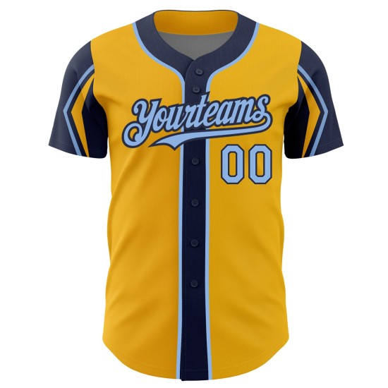 Arm Blue-Navy Authentic Colors Gold Jersey Shapes Light 3 Custom Baseball