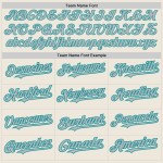 Jersey Colors Cream Authentic Custom Arm Shapes 3 Gray-Teal Baseball