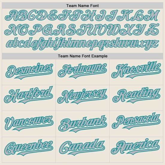 Jersey Colors Cream Authentic Custom Arm Shapes 3 Gray-Teal Baseball