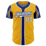 Baseball Gold White-Royal Jersey Colors 3 Authentic Shapes Custom Arm