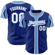 Authentic Blue White-Light 3 Royal Custom Colors Shapes Jersey Baseball Arm