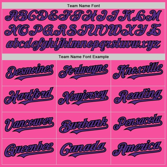 Custom 3 Authentic Arm Colors Shapes Purple-Black Baseball Pink Jersey