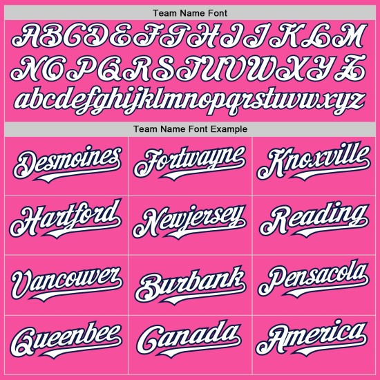 Pink Custom Colors Authentic White-Navy 3 Baseball Shapes Arm Jersey