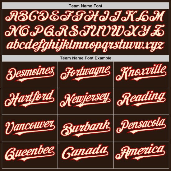 Baseball Cream-Red Arm Custom Authentic Brown Jersey 3 Shapes Colors