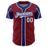 White-Royal Baseball 3 Crimson Arm Custom Authentic Jersey Colors Shapes