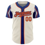 Colors 3 Shapes Baseball Orange-Royal Jersey Cream Authentic Arm Custom
