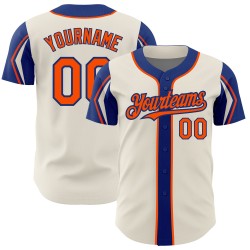 Colors 3 Shapes Baseball Orange-Royal Jersey Cream Authentic Arm Custom