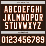 White-Orange Colors Baseball Custom Jersey Authentic Shapes 3 Arm Brown