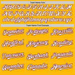 Custom 3 Baseball White-Crimson Shapes Gold Jersey Arm Authentic Colors