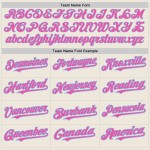 Shapes Pink-Light Custom Cream Authentic Baseball Arm Jersey 3 Blue Colors
