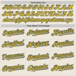 Custom Baseball 3 Shapes Colors Yellow-Royal Arm Authentic Cream Jersey