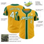 Shapes Green Jersey White-Kelly Arm Gold 3 Colors Authentic Custom Baseball