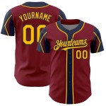 Crimson Arm Gold-Navy Custom Colors 3 Authentic Shapes Jersey Baseball