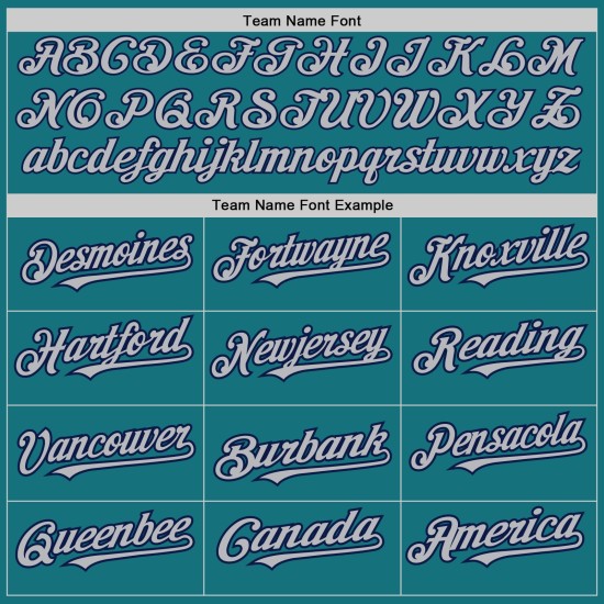 3 Custom Jersey Baseball Teal Colors Arm Shapes Gray-Navy Authentic