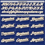 Custom Jersey Arm 3 White-Old Authentic Baseball Royal Shapes Colors Gold