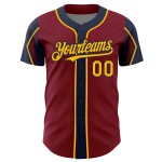 Crimson Arm Gold-Navy Custom Colors 3 Authentic Shapes Jersey Baseball
