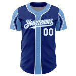 Authentic Blue White-Light 3 Royal Custom Colors Shapes Jersey Baseball Arm