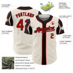 Colors Jersey Red-Black Authentic Custom 3 Arm Shapes Cream Baseball Colors Jersey Red-Black Authentic Custom 3 Arm Shapes Cream Baseball