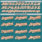 Teal Arm Authentic 3 Jersey Baseball Custom Shapes White-Orange Colors