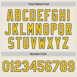Custom Baseball 3 Shapes Colors Yellow-Royal Arm Authentic Cream Jersey