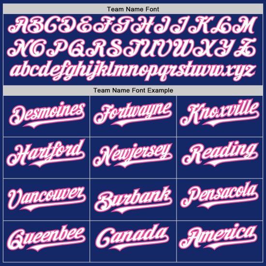 Colors Jersey Custom Shapes Authentic Baseball Royal White-Pink Arm 3