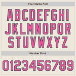 Green Jersey Pink-Kelly Authentic Baseball 3 Custom Cream Shapes Colors Arm
