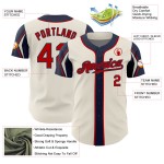Jersey Red-Navy Colors Cream Authentic Arm Baseball 3 Custom Shapes