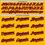 Custom Authentic Shapes Gold Red-Navy Jersey Arm Colors Baseball 3