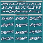 Baseball Shapes Custom Arm Colors White-Navy Teal Authentic Jersey 3
