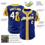 Shapes Baseball Colors Custom 3 Royal Authentic Arm Jersey White-Yellow