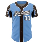 Arm Shapes 3 Blue Custom Jersey White-Brown Baseball Colors Light Authentic