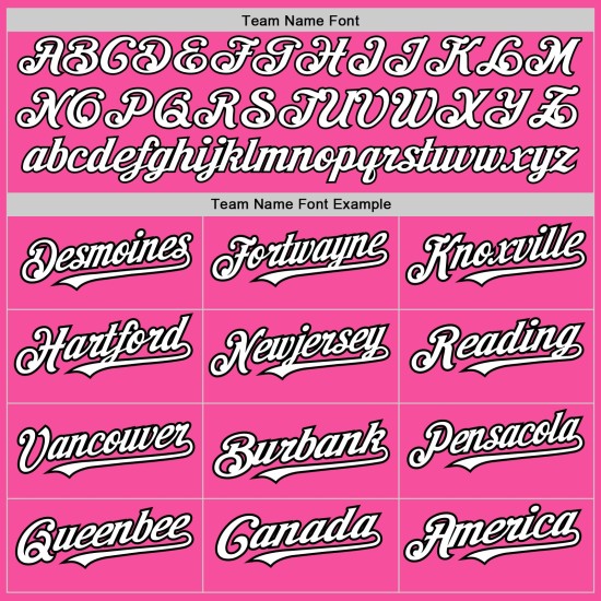 Baseball Arm Authentic Jersey Custom Pink Colors 3 Shapes White-Black