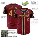 Crimson Baseball Arm Shapes Authentic Custom Colors 3 Gold-Black Old Jersey