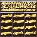 Authentic Shapes Custom Jersey 3 Arm Baseball White-Gold Colors Brown