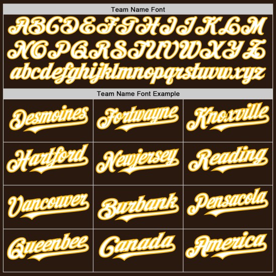Authentic Shapes Custom Jersey 3 Arm Baseball White-Gold Colors Brown