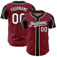 Arm Crimson Shapes White-Black Colors Custom Authentic Jersey 3 Baseball