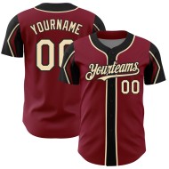 Baseball Crimson Cream-Black Authentic Colors Jersey Shapes Custom City Arm 3