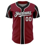 Arm Crimson Shapes White-Black Colors Custom Authentic Jersey 3 Baseball