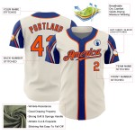 Colors 3 Shapes Baseball Orange-Royal Jersey Cream Authentic Arm Custom