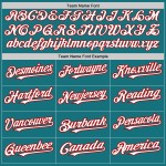 Shapes Arm Baseball Jersey Authentic White-Red Teal 3 Colors Custom