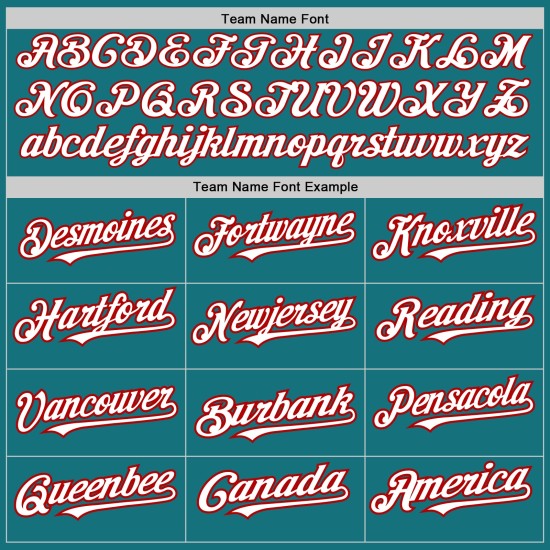 Shapes Arm Baseball Jersey Authentic White-Red Teal 3 Colors Custom