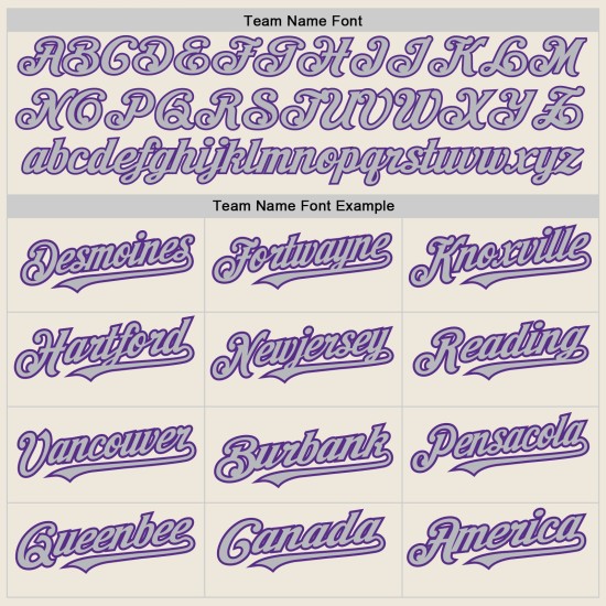 3 Arm Baseball Colors Custom Jersey Cream Authentic Gray-Purple Shapes 3 Arm Baseball Colors Custom Jersey Cream Authentic Gray-Purple Shapes