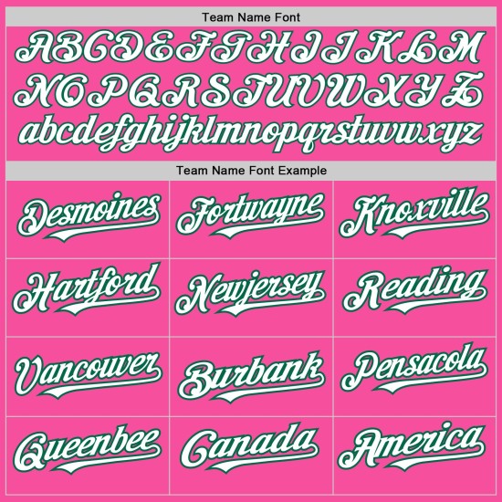Jersey Pink Custom White-Kelly Colors Authentic Baseball 3 Shapes Green Arm